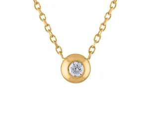 0.10 Ct. Diamond Solitaire Necklace, Hand Made Diamond Pendant, Diamond Bezel Necklace, Diamond Layering Necklace, Diamond Pendant