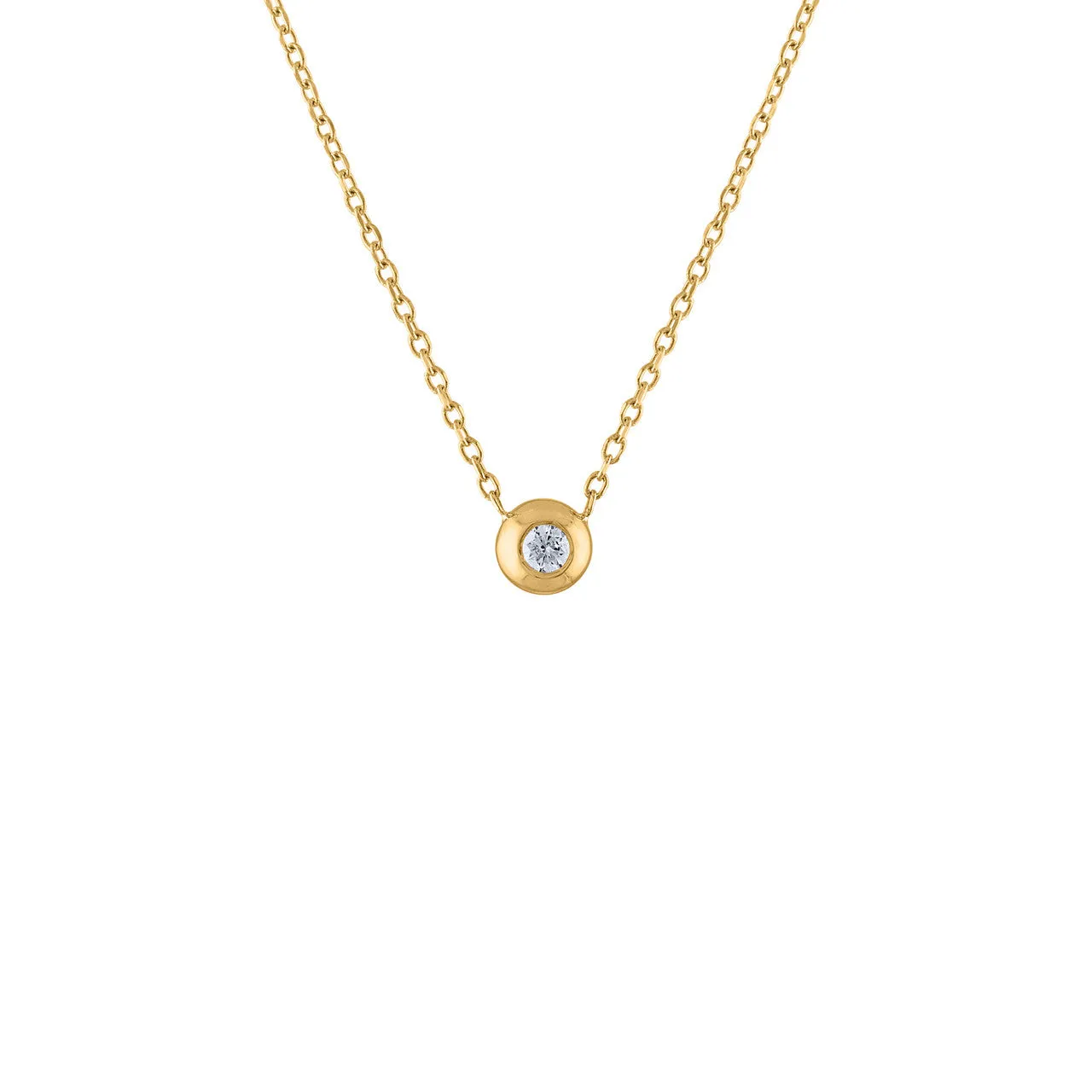 0.10 Ct. Diamond Solitaire Necklace, Hand Made Diamond Pendant, Diamond Bezel Necklace, Diamond Layering Necklace, Diamond Pendant