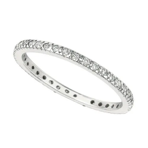 0.25 Carat Natural Diamond Eternity Ring Band G SI 14K White Gold