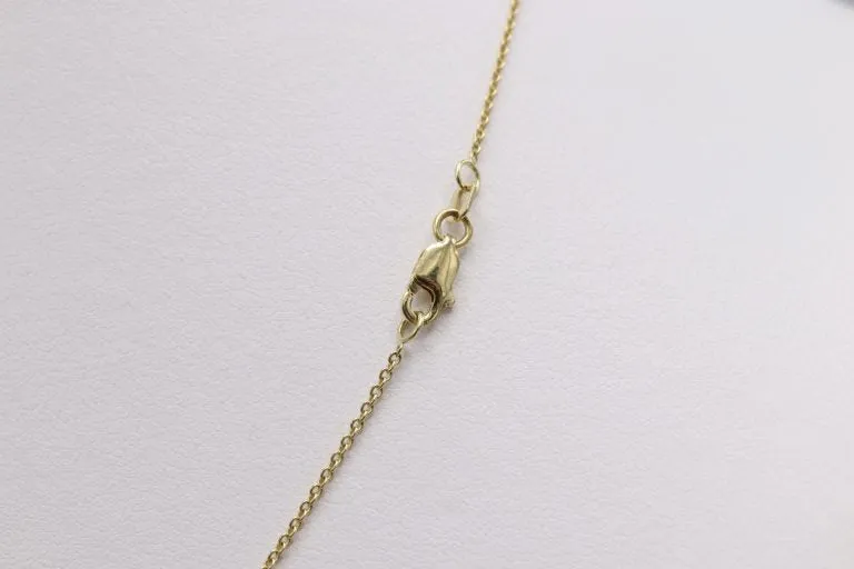 0.25cts-14k Yellow Gold Bezel Necklace With Diamond