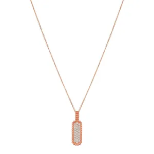 0.50 Carat Natural Diamond Necklace 14K Rose Gold G SI Bubble Collection