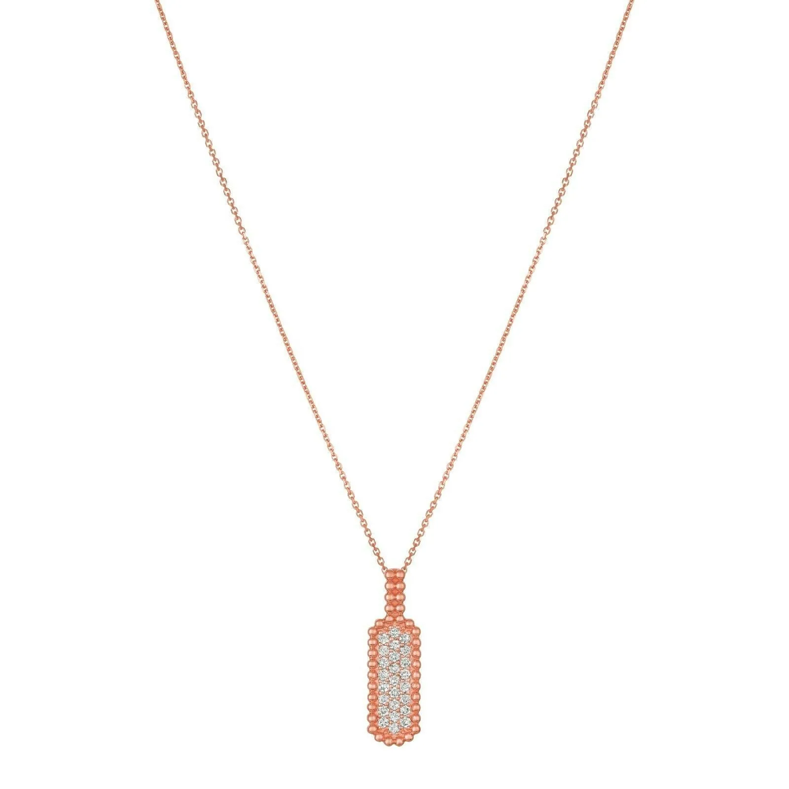 0.50 Carat Natural Diamond Necklace 14K Rose Gold G SI Bubble Collection