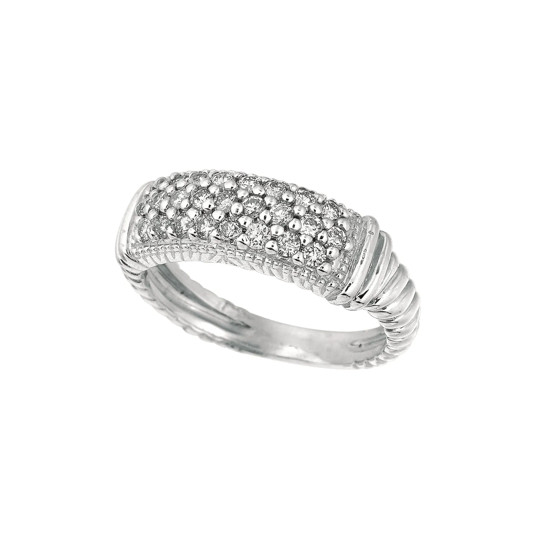 0.65 Carat Natural Diamond Ring Band G SI 14K White Gold