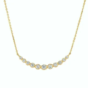 0.75 Carat Natural Diamond Necklace 14K Yellow Gold G SI 18 inches chain