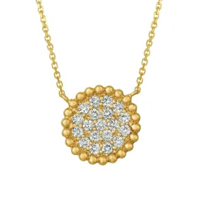 0.75 Carat Natural Diamond Necklace 14K Yellow Gold G SI Bubble Collection