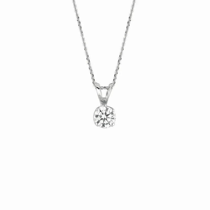 10 POINTER DIAMOND NECKLACE 14K WHITE GOLD (0.1 CTW)