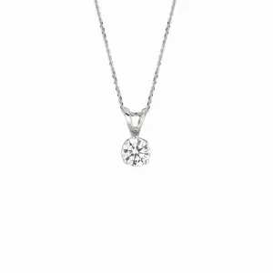 10 POINTER DIAMOND NECKLACE 14K WHITE GOLD (0.1 CTW)