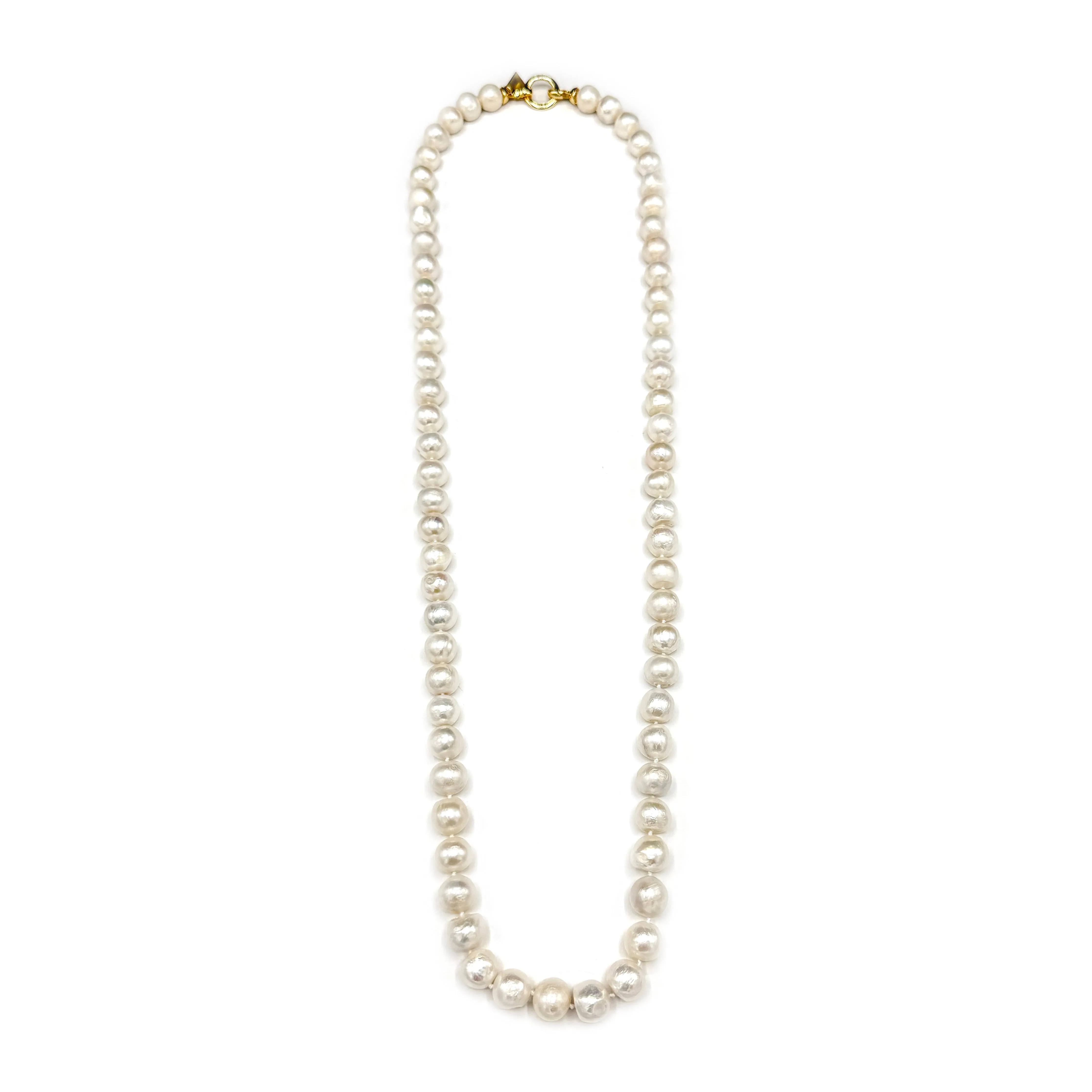 103-01-G | WHITE BAM BAM NECKLACE 34" (ON GOLD)