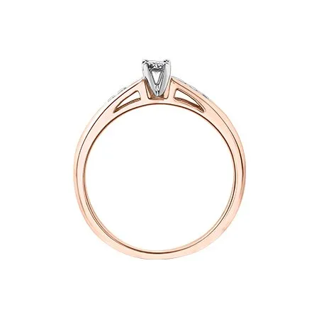 10K Rose Gold (0.14ct) Diamond Illusion Set Ring