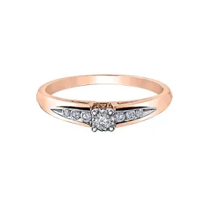 10K Rose Gold (0.14ct) Diamond Illusion Set Ring