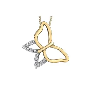 10K Yellow Gold (0.03ct) Diamond Butterfly Pendant