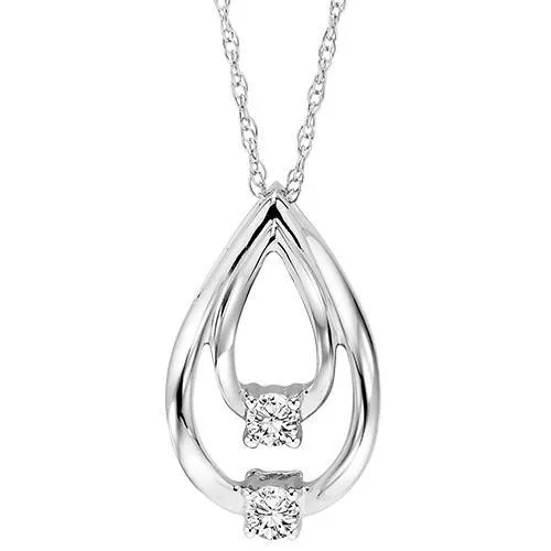 10kt Twogether Two Stone Necklace