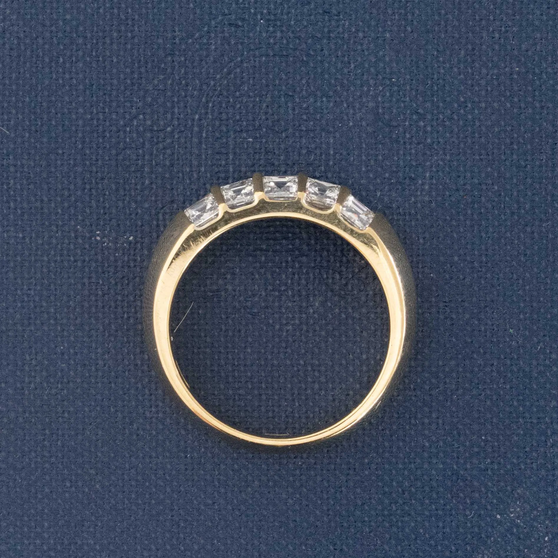 1.10ctw Vintage Carre Cut Diamond Double Row Band