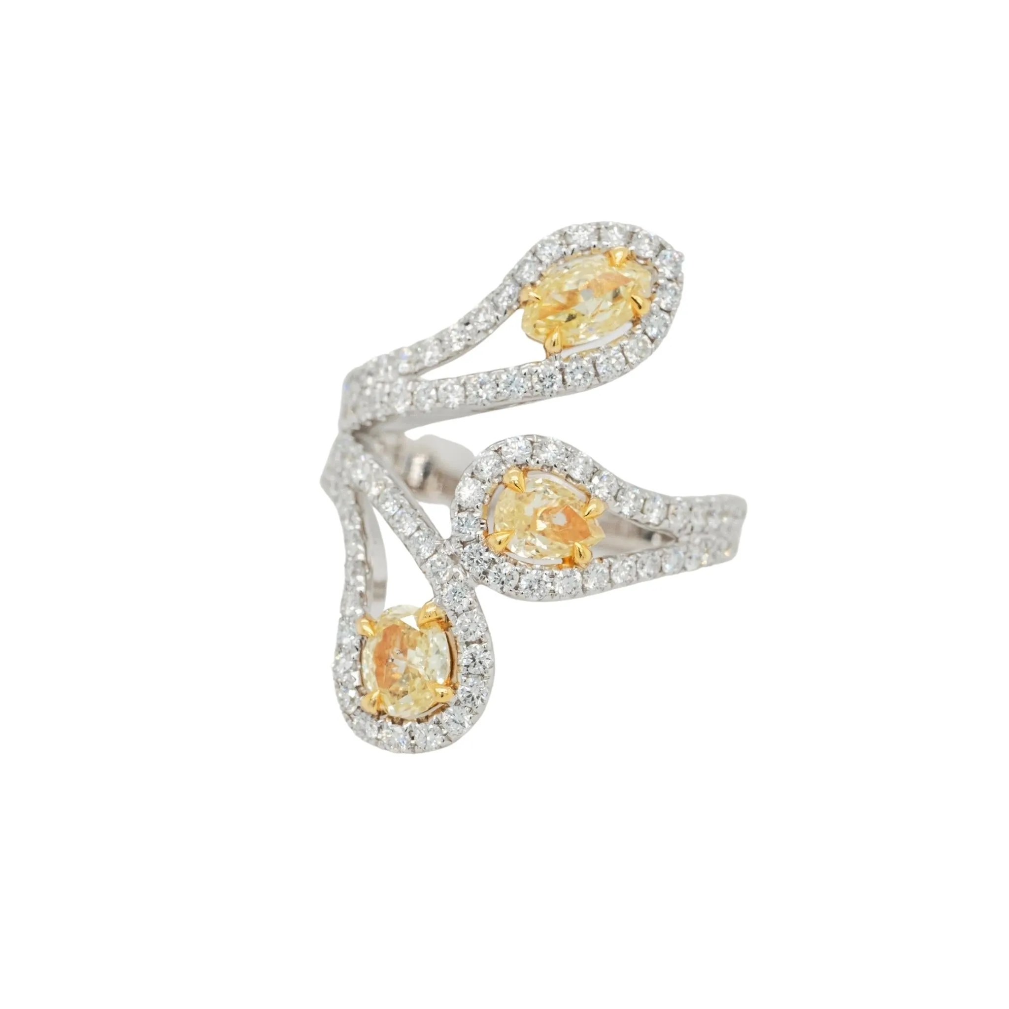 1.15 Carat Yellow Diamond Ring in 14k White Gold
