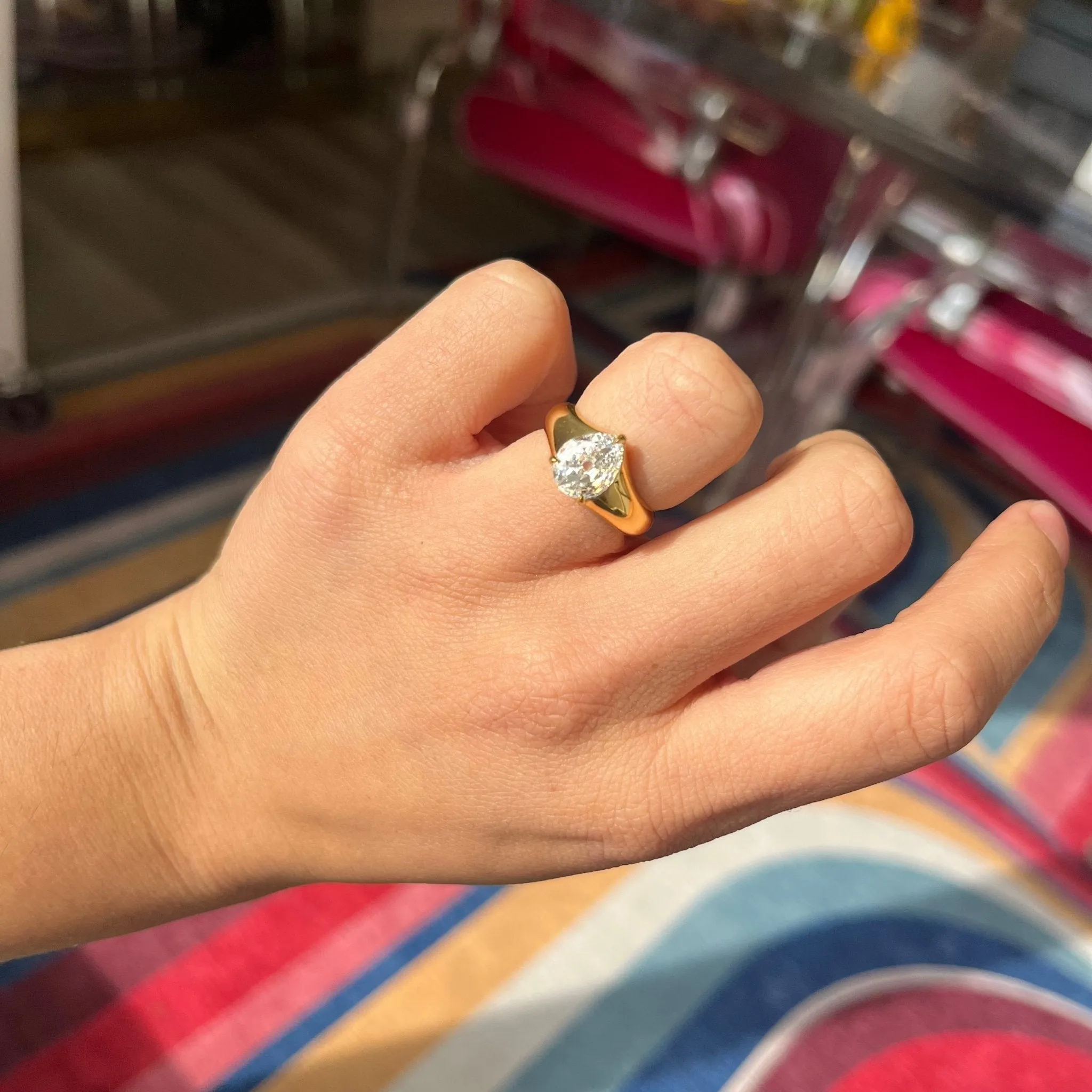 1.19ct Pear Cut Diamond Solitaire