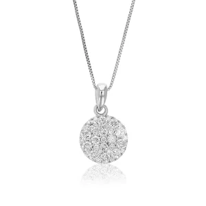 1/2 cttw Lab Grown Diamond Composite Pendant Necklaces in Silver