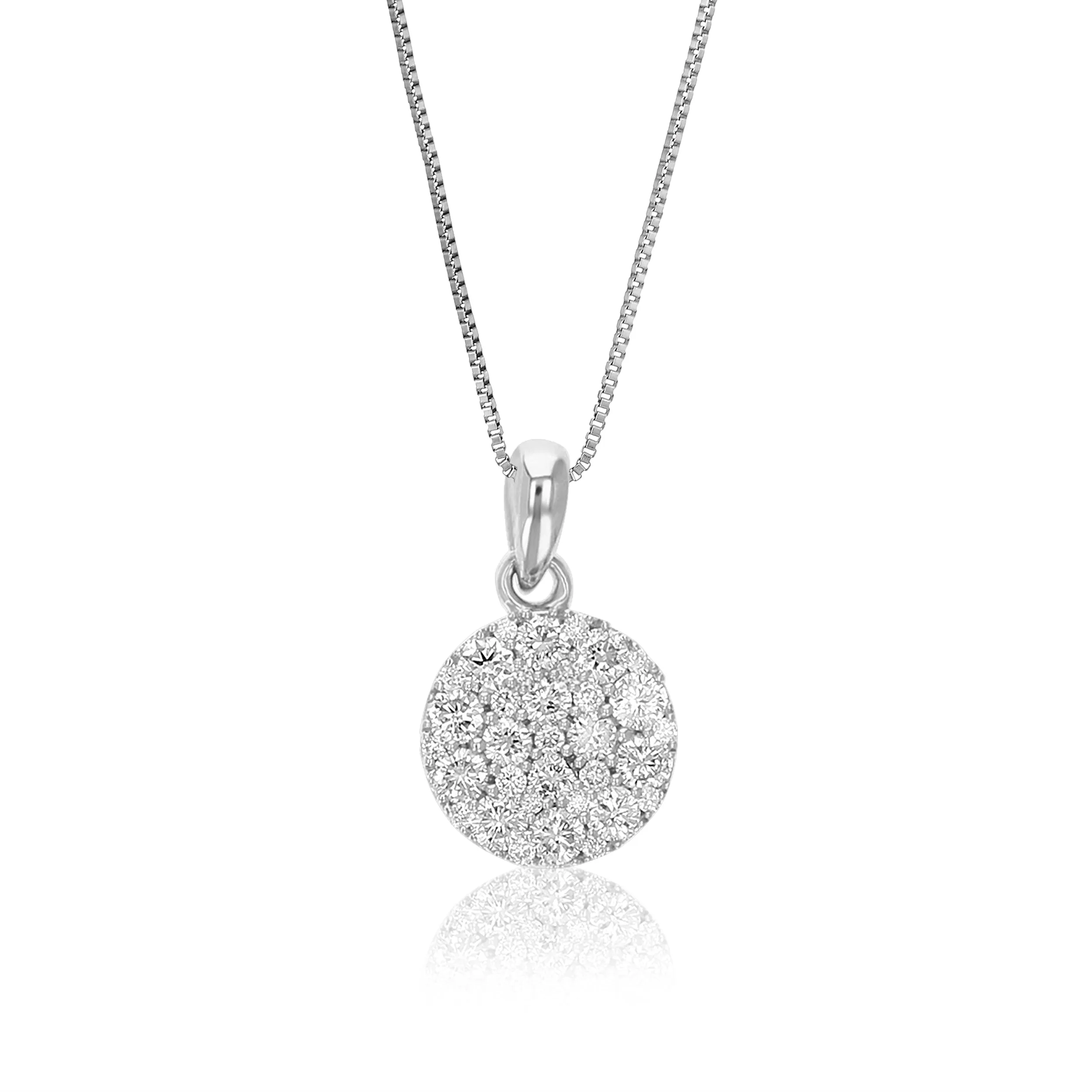 1/2 cttw Lab Grown Diamond Composite Pendant Necklaces in Silver