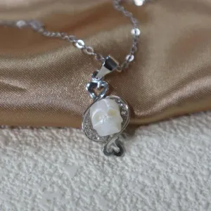 12 Zodiac Signs Pisces Pearl Skull CZ Necklace