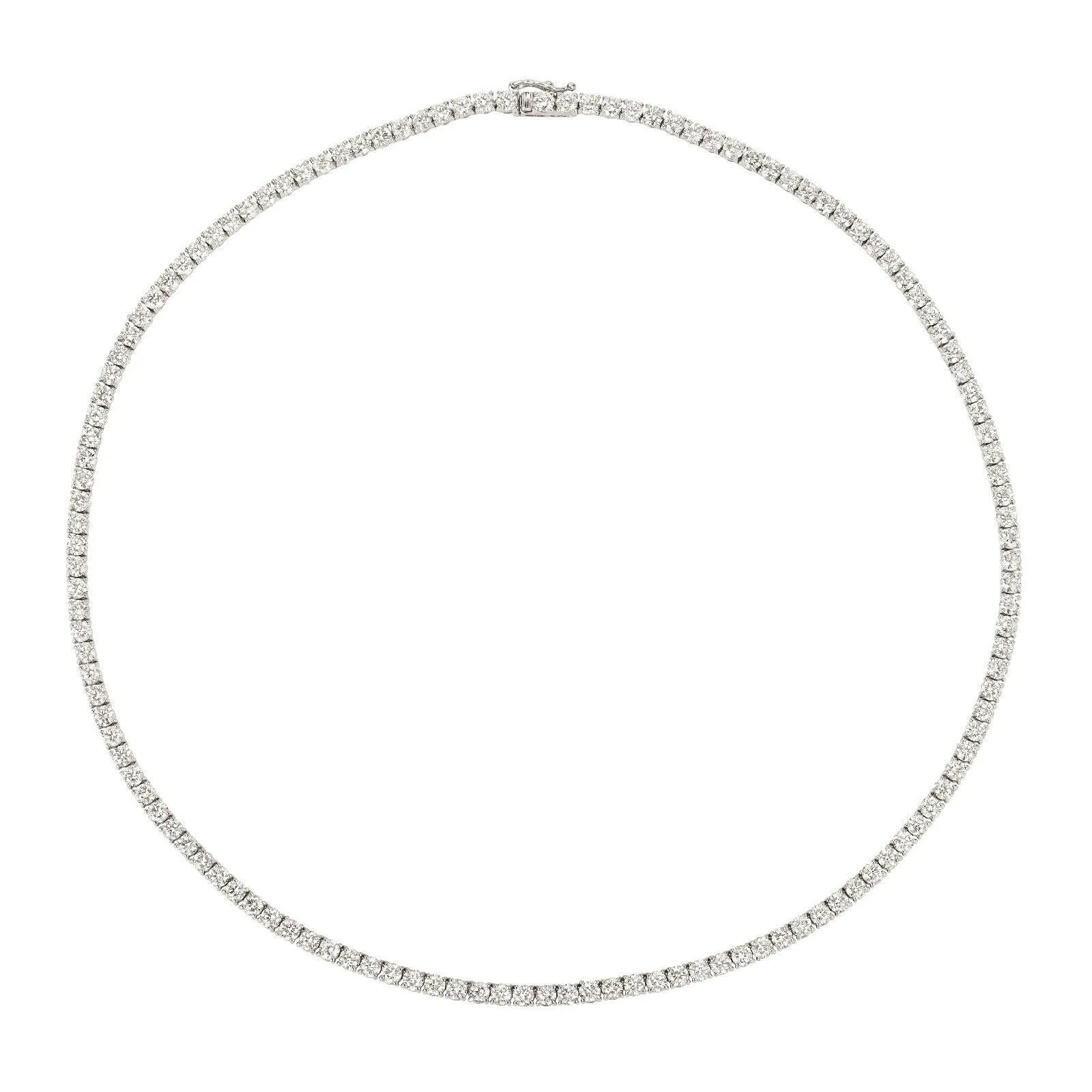 12.00 Carat Natural Diamond Tennis Necklace G SI 14K White Gold 16 inches