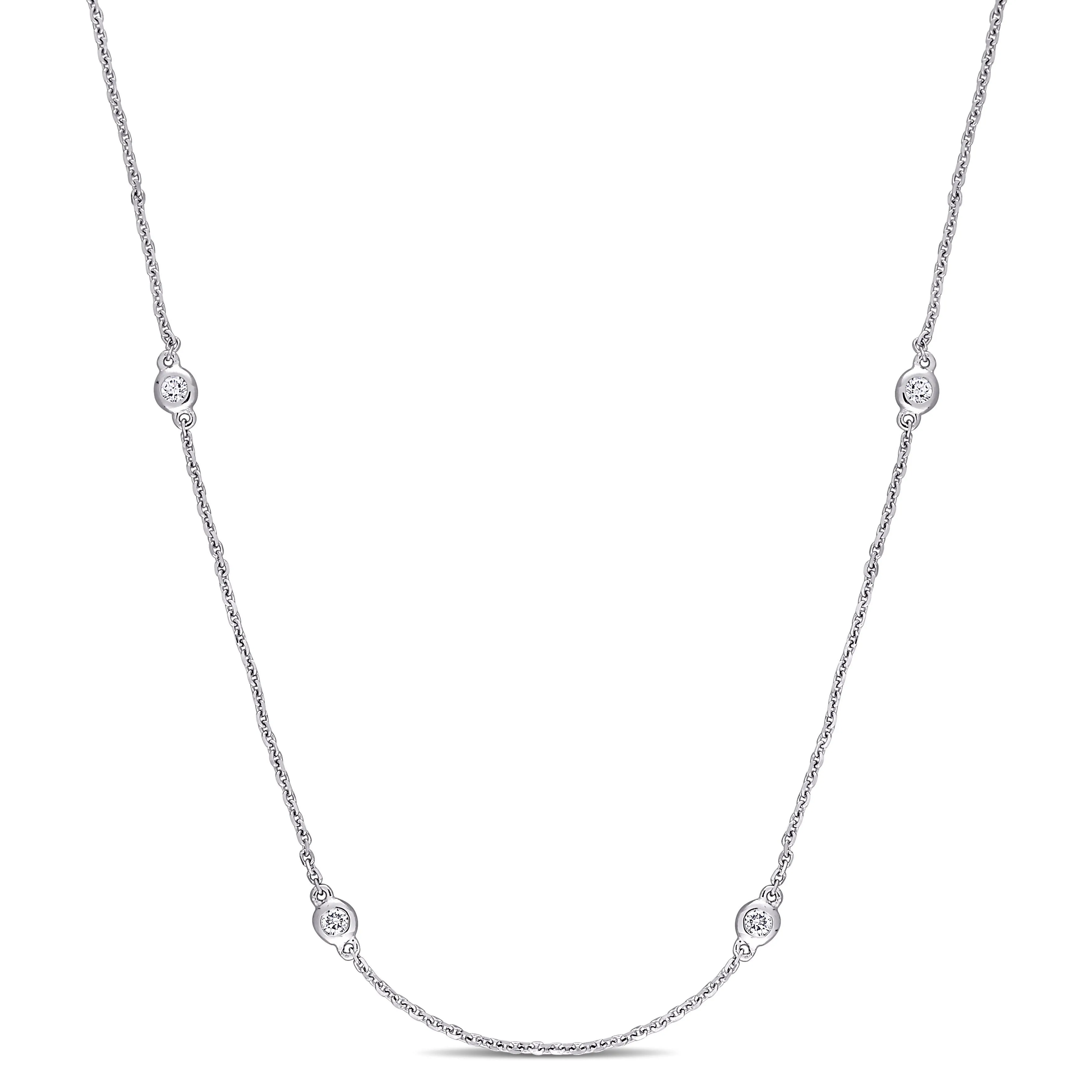 1/3 CT Diamond TW Necklace With Chain 14k White Gold GH SI Length (inches): 18