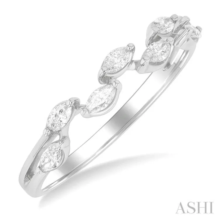 1/3 ctw Zig-Zag Scatter Marquise Cut Diamond Fashion Band in 14K White Gold