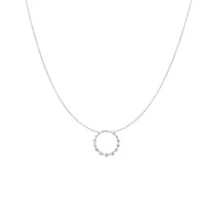14 Karat White Gold Diamond Circle Pendant