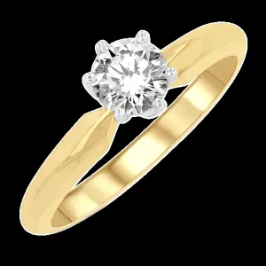 14K 0.75ct Diamond Solitaire Round-Ring