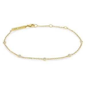 14k 5 Floating Diamond Station Bracelet