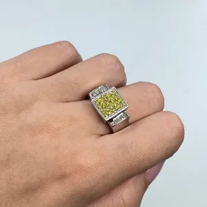 14K Diamond Baguette Cut Neymar Ring