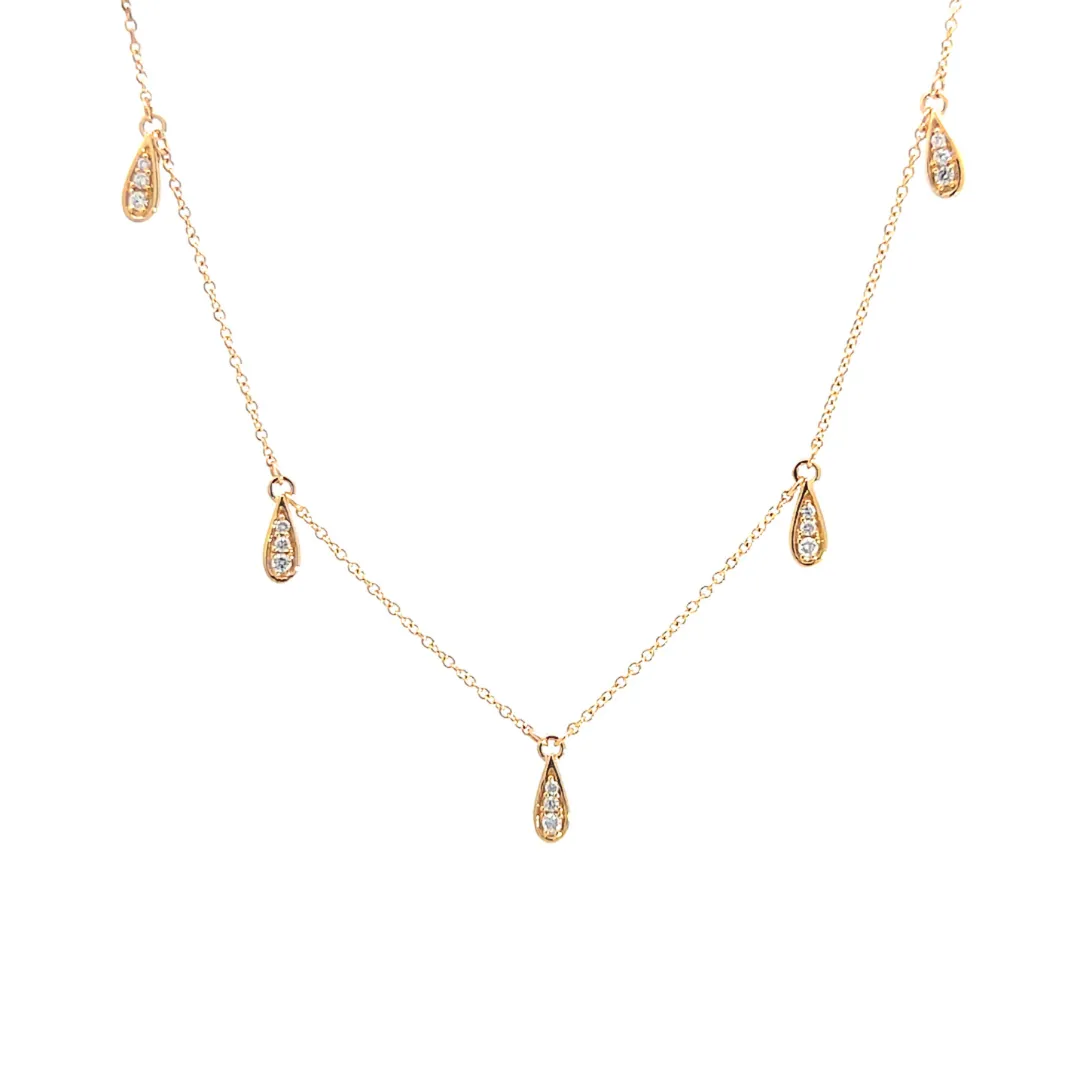 14K Diamond Droplet Necklace
