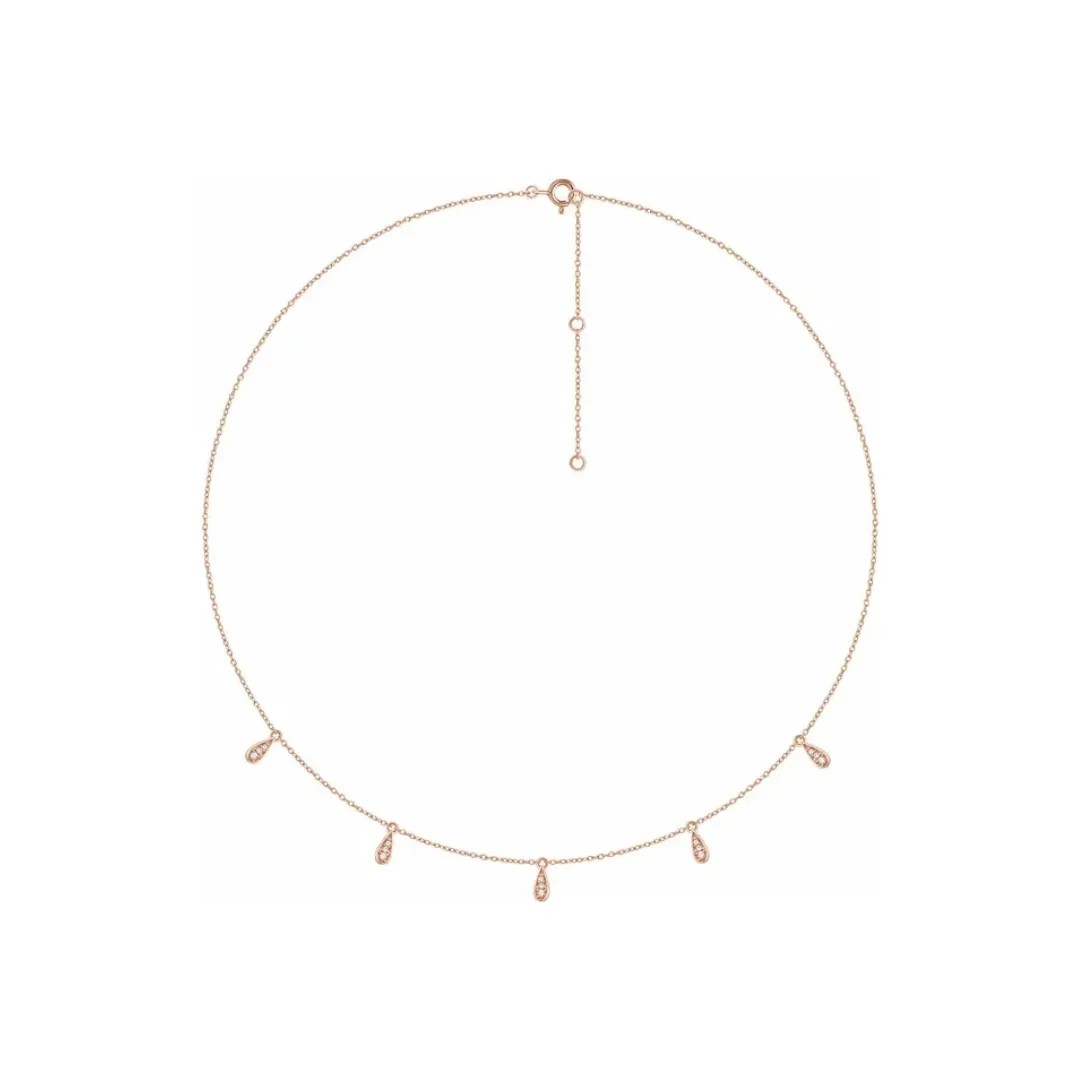 14K Diamond Droplet Necklace