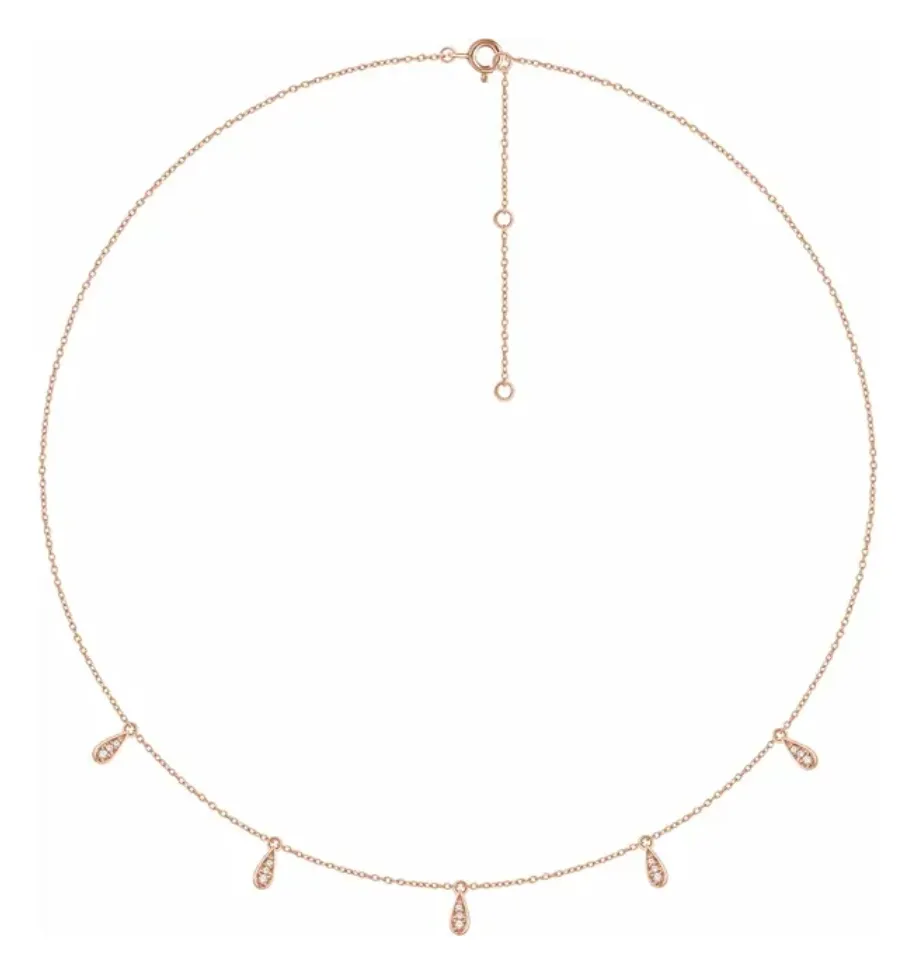 14K Diamond Droplet Necklace