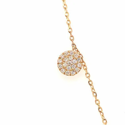14K Diamond Eye, Circle, Hand Hamsa Necklace Yellow Gold