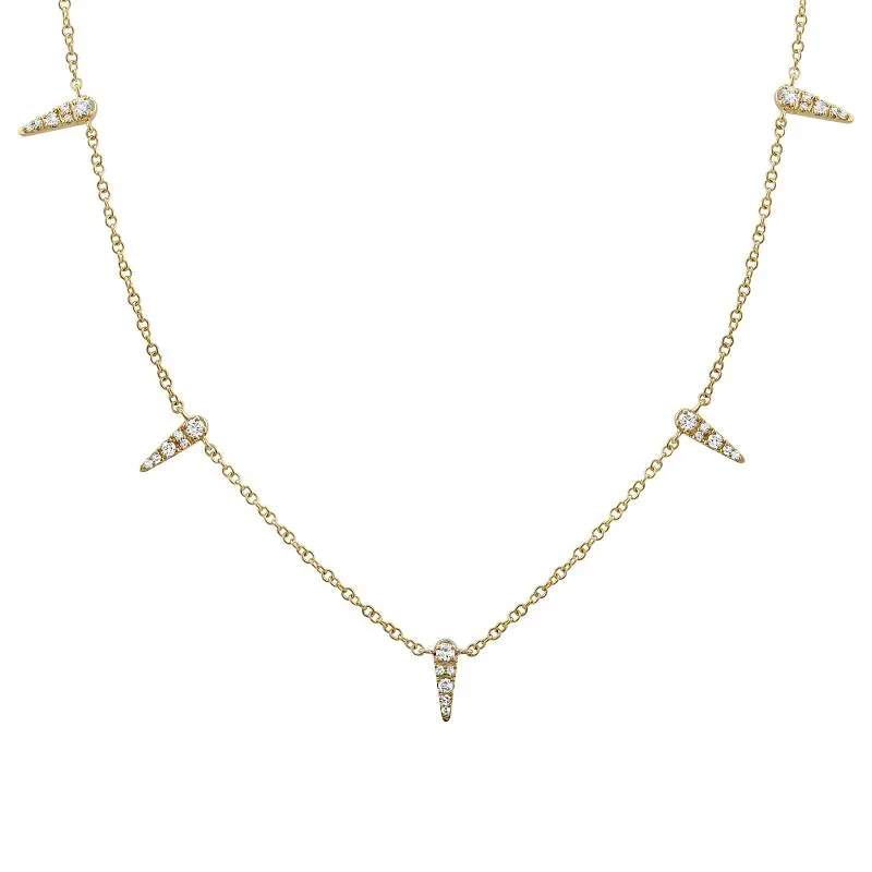 14k Diamond Spike Necklace
