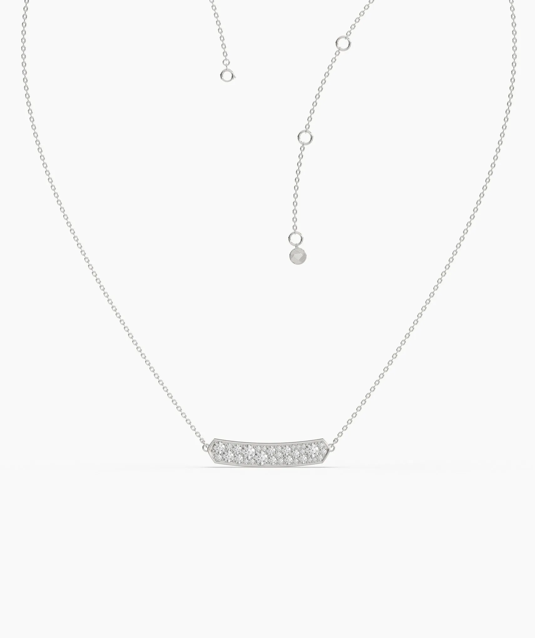 14K Gold Diamond Bar Necklace