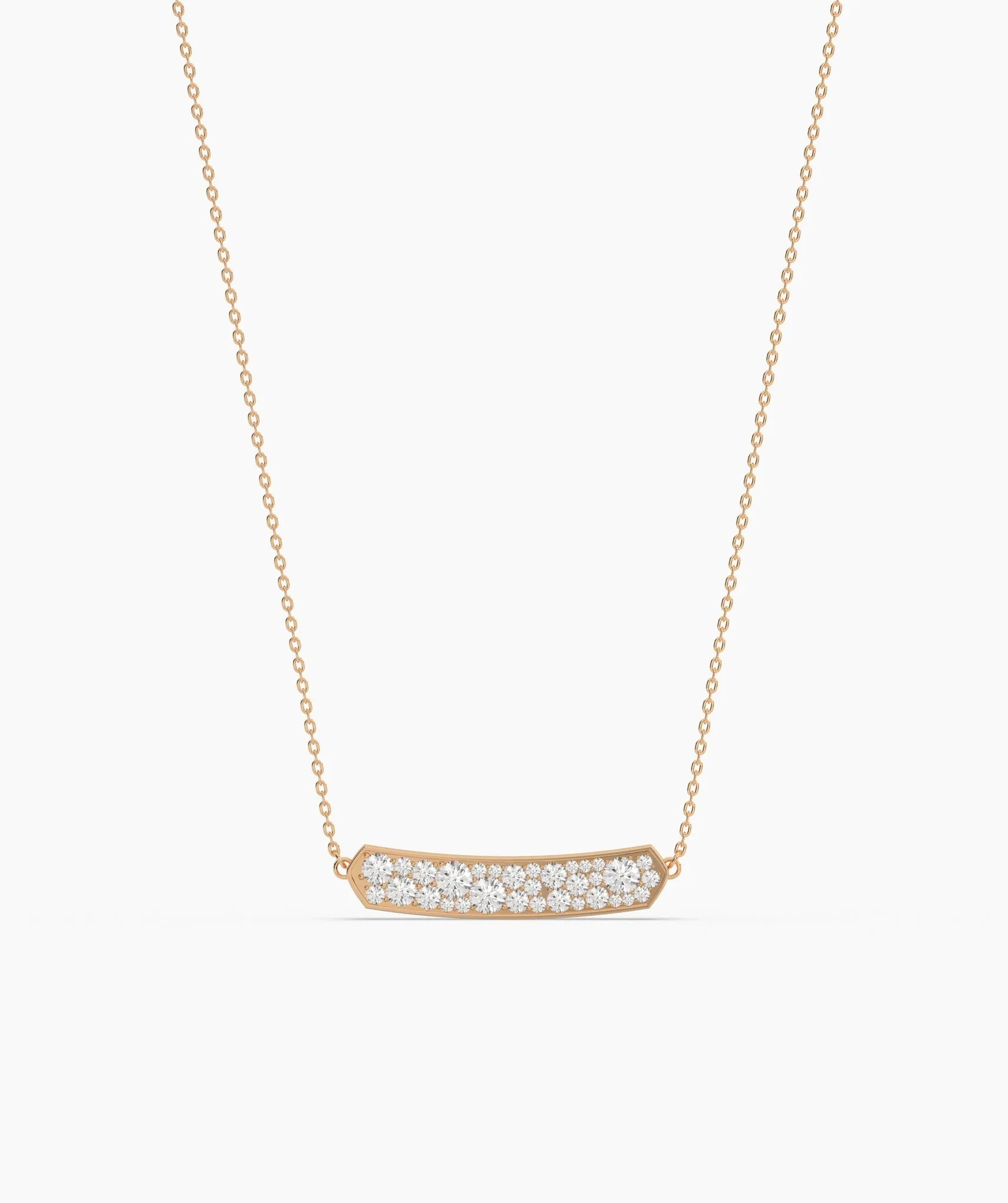 14K Gold Diamond Bar Necklace