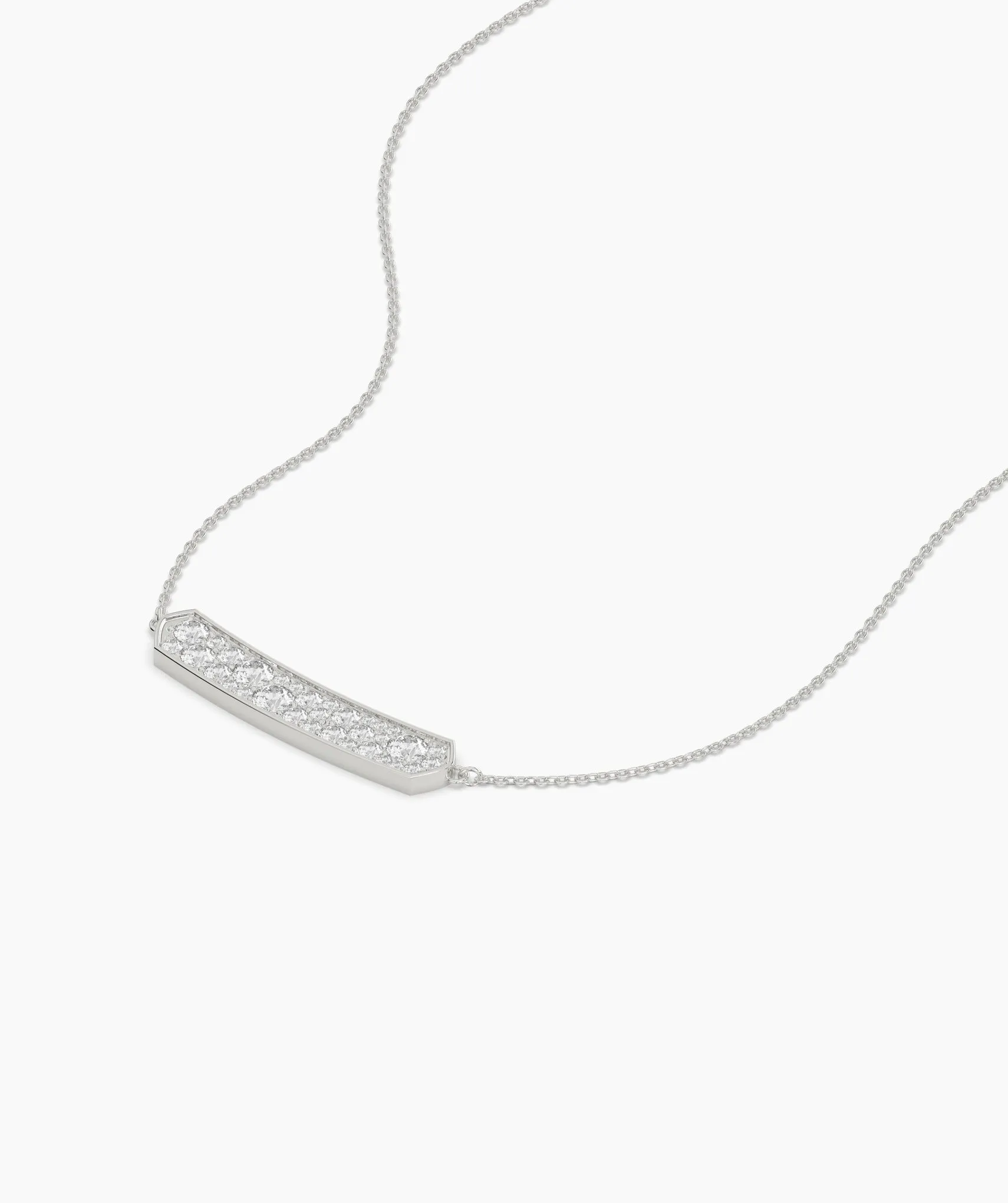 14K Gold Diamond Bar Necklace