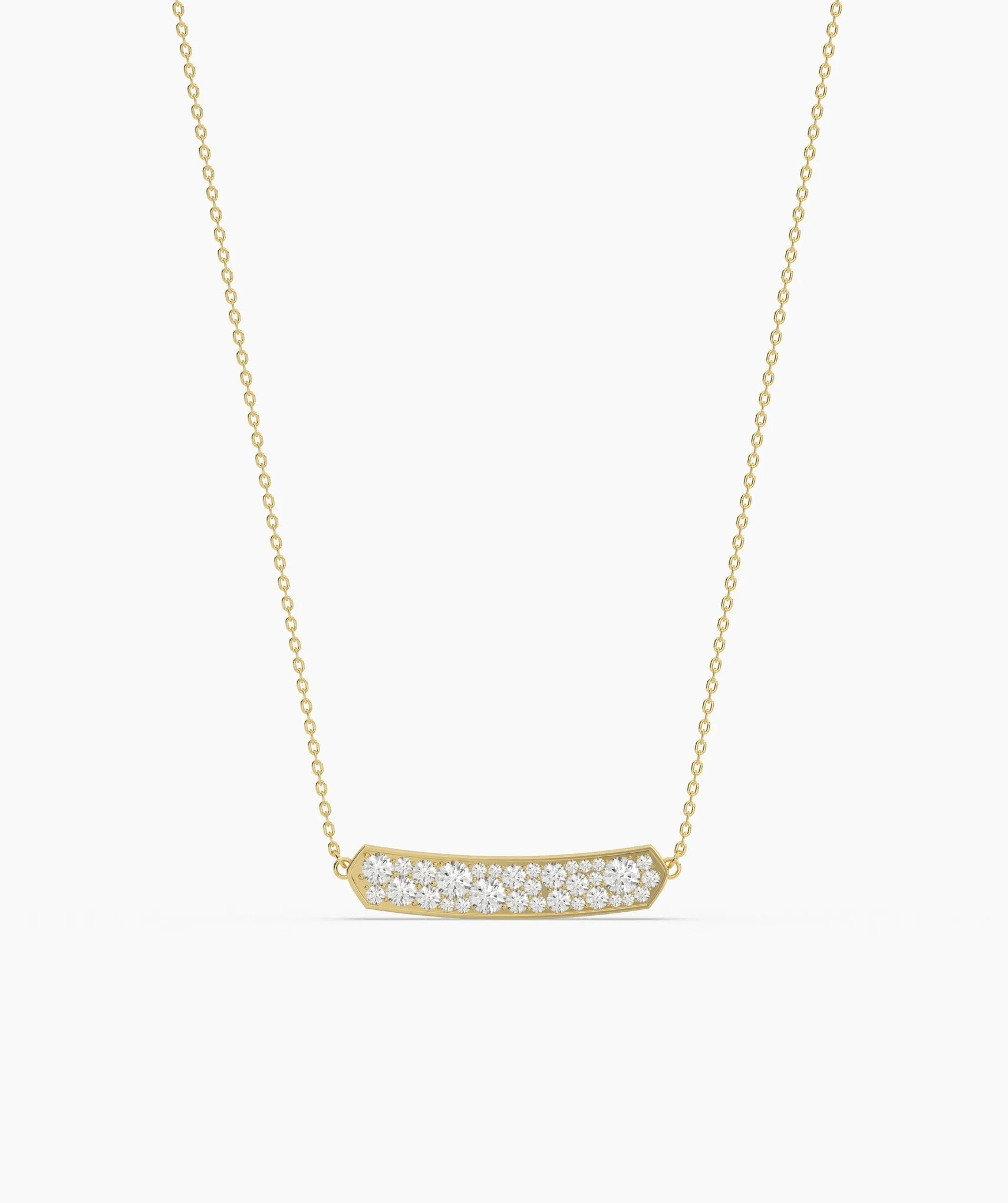 14K Gold Diamond Bar Necklace