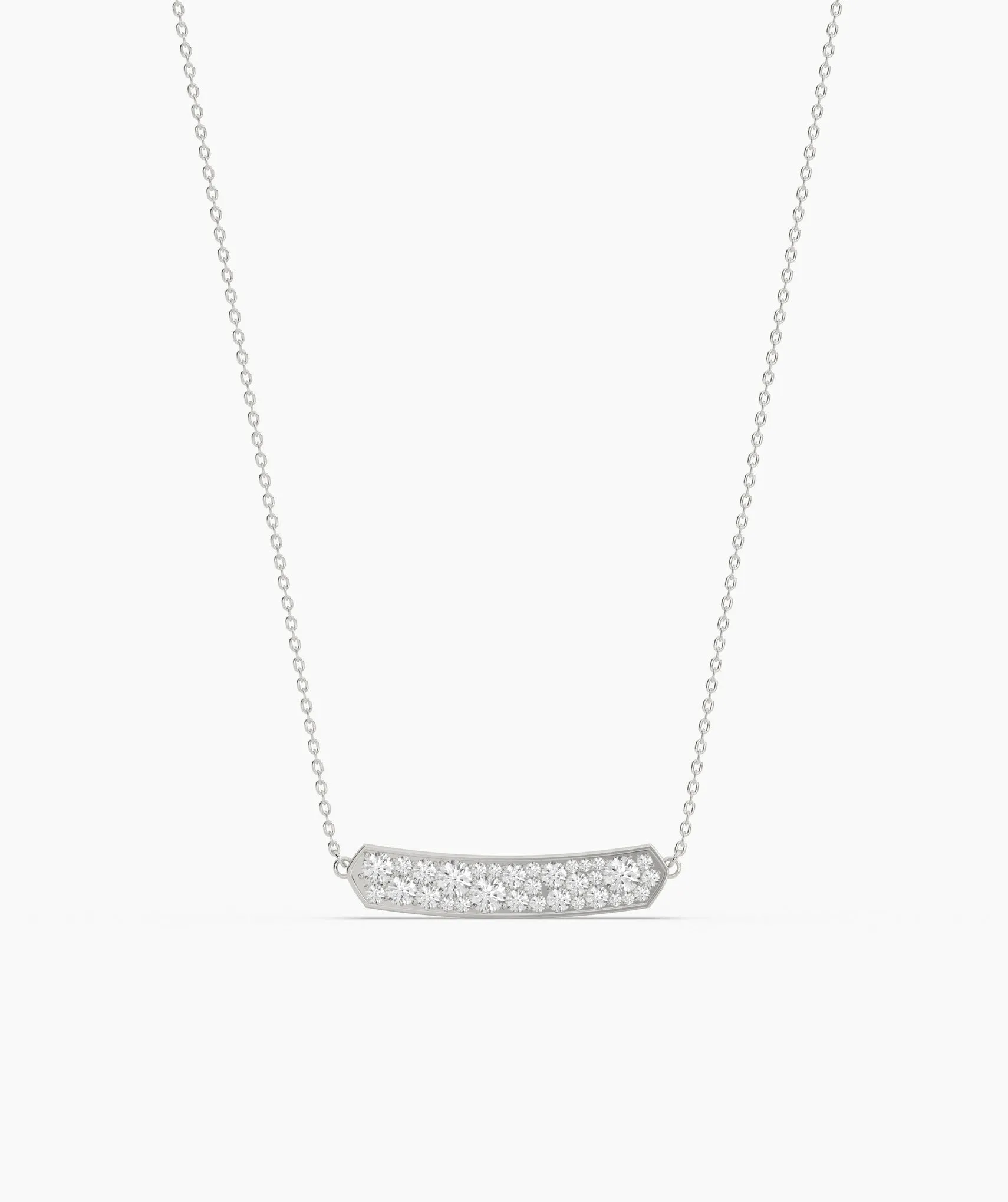 14K Gold Diamond Bar Necklace
