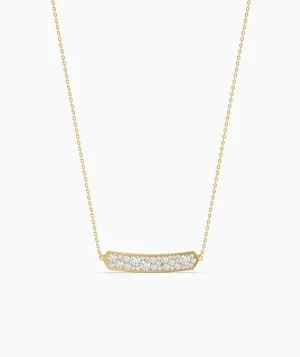 14K Gold Diamond Bar Necklace