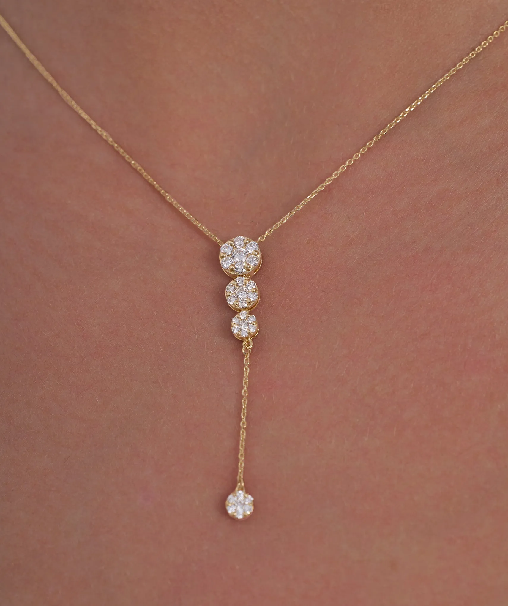 14K Gold Diamond Drop Necklace