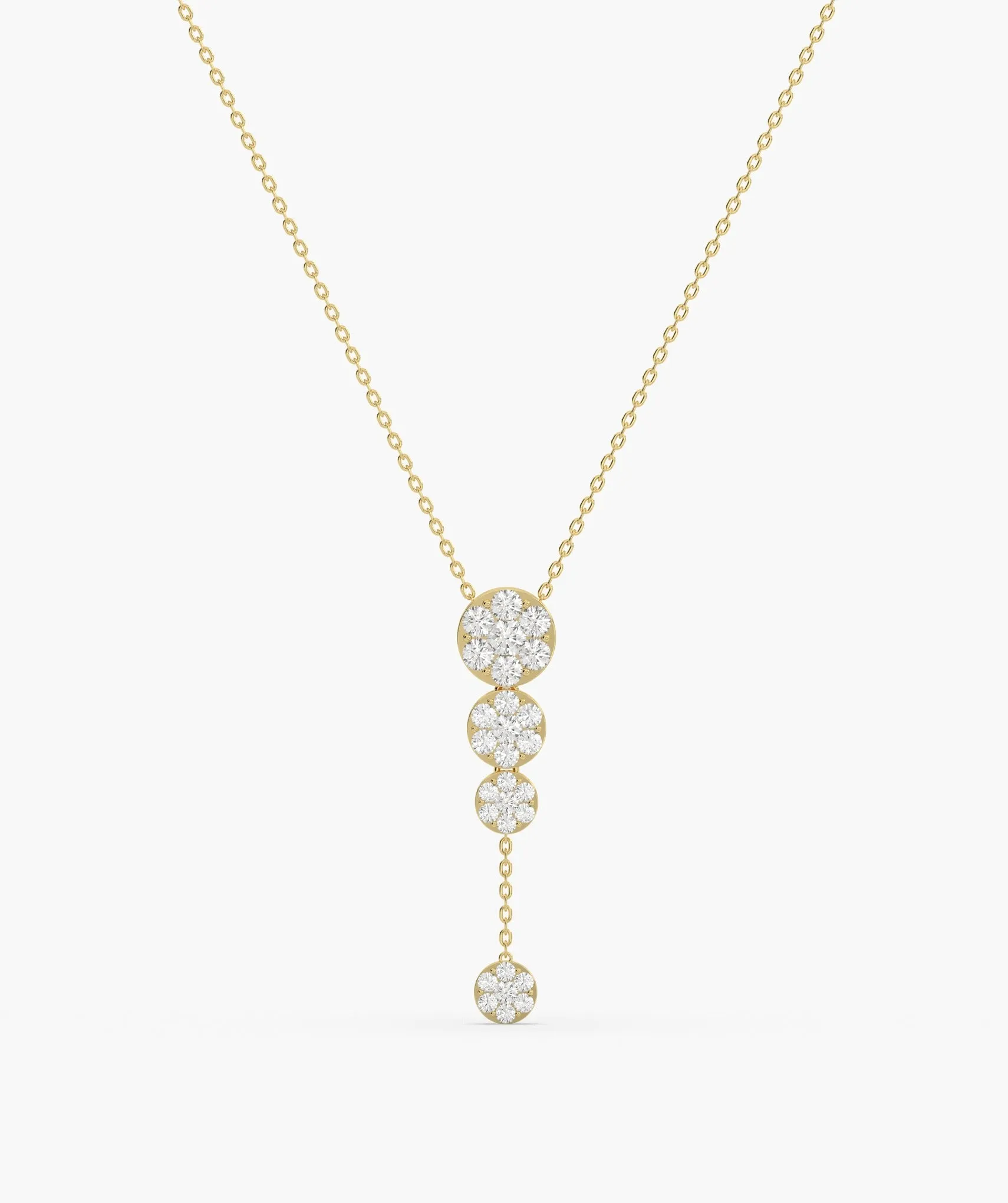 14K Gold Diamond Drop Necklace