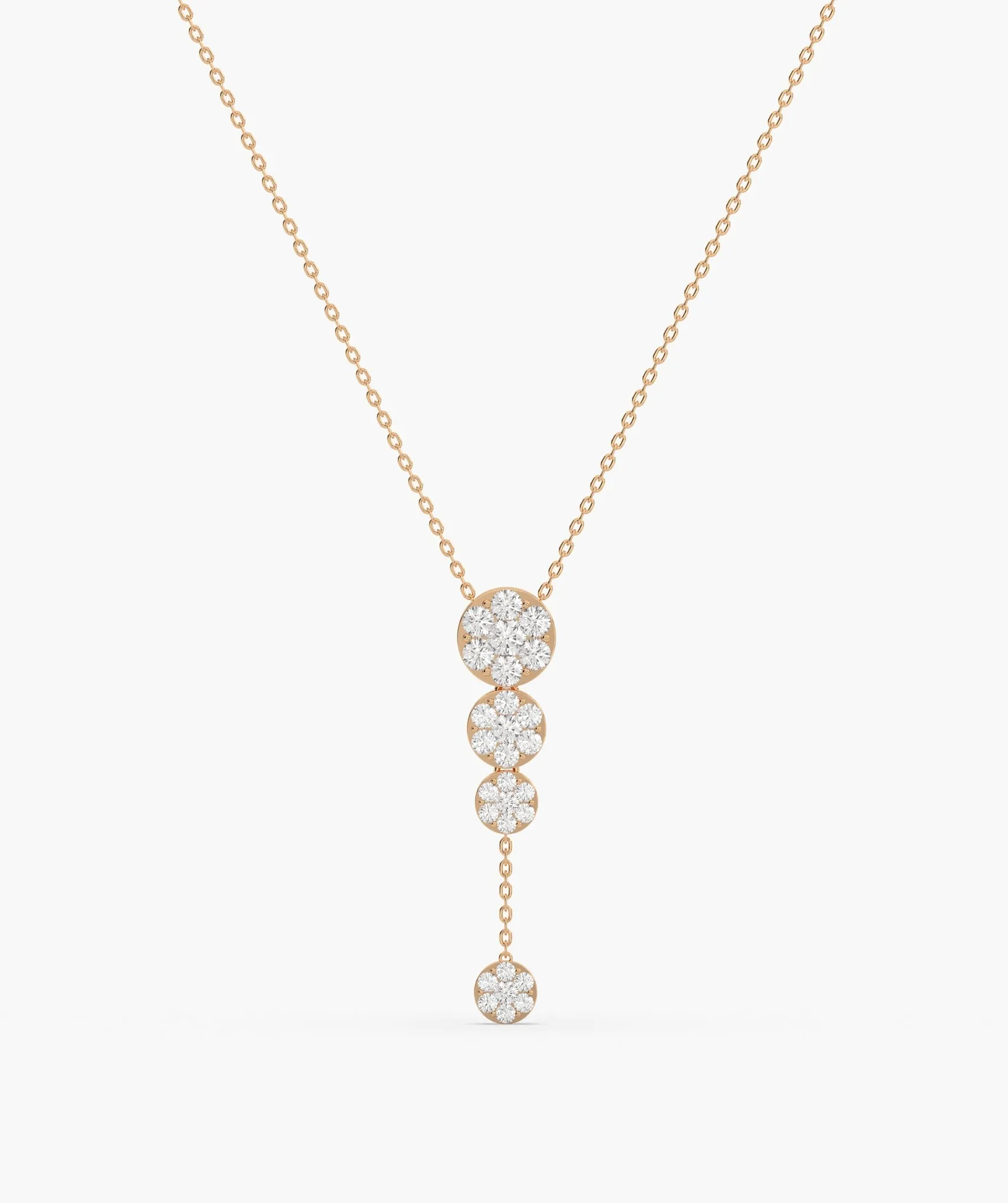 14K Gold Diamond Drop Necklace