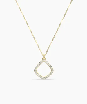 14K Gold Diamond Geometric Pendant