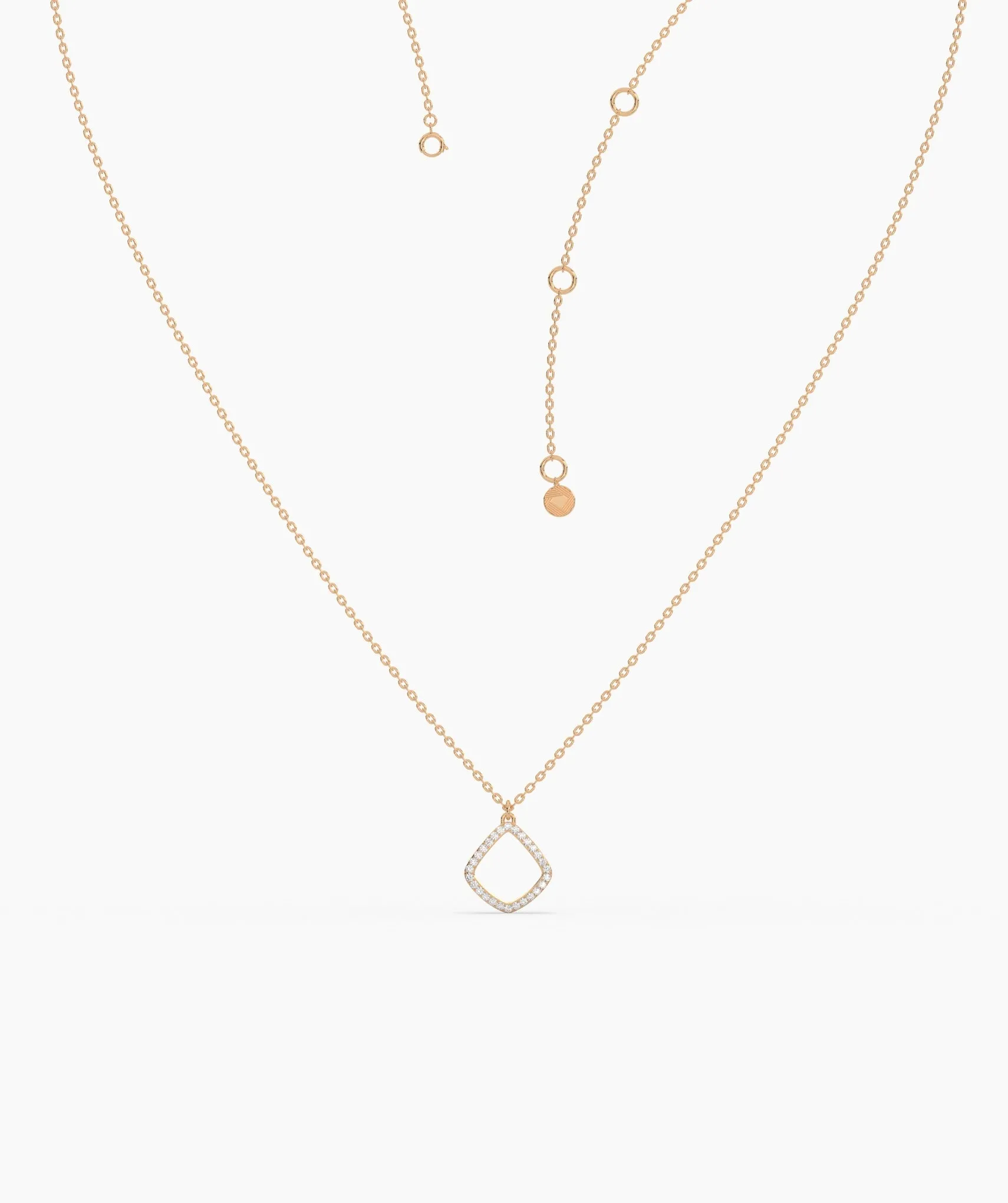 14K Gold Diamond Geometric Pendant