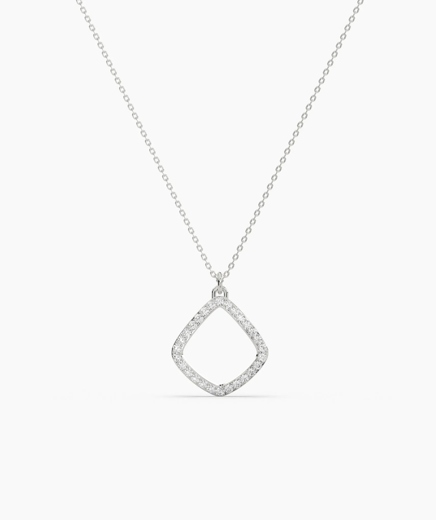 14K Gold Diamond Geometric Pendant