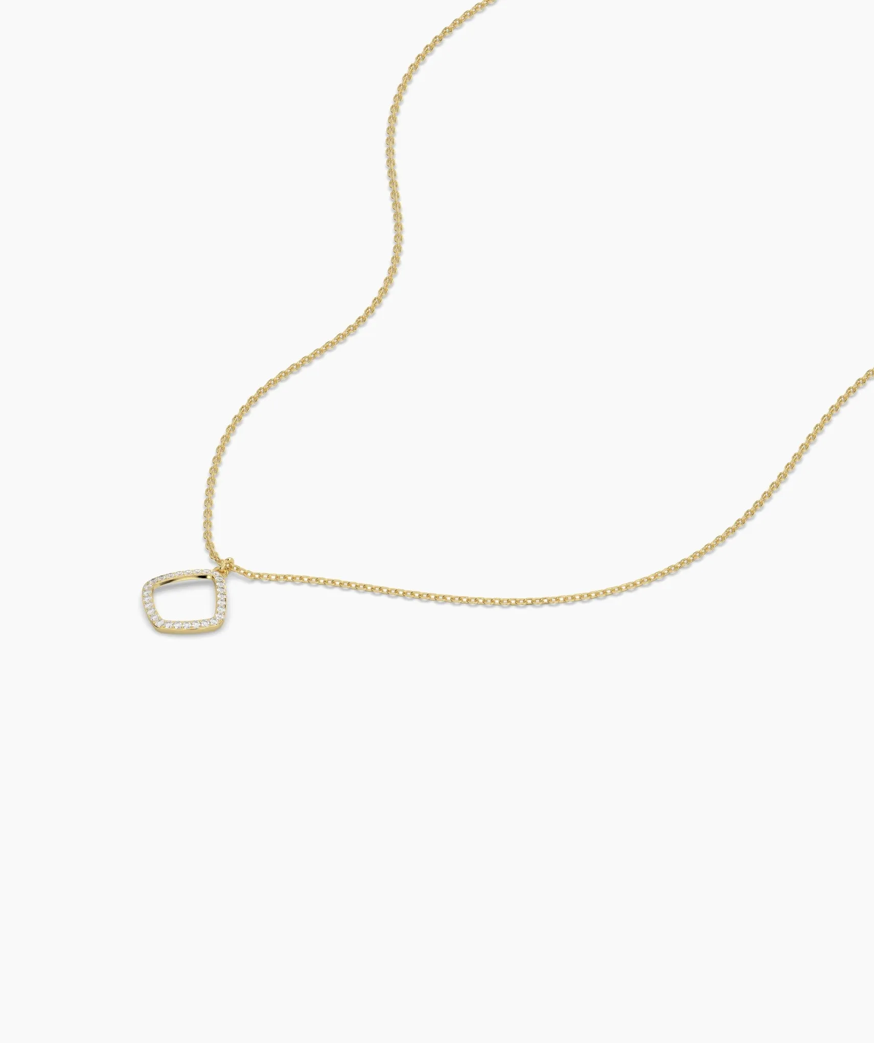 14K Gold Diamond Geometric Pendant