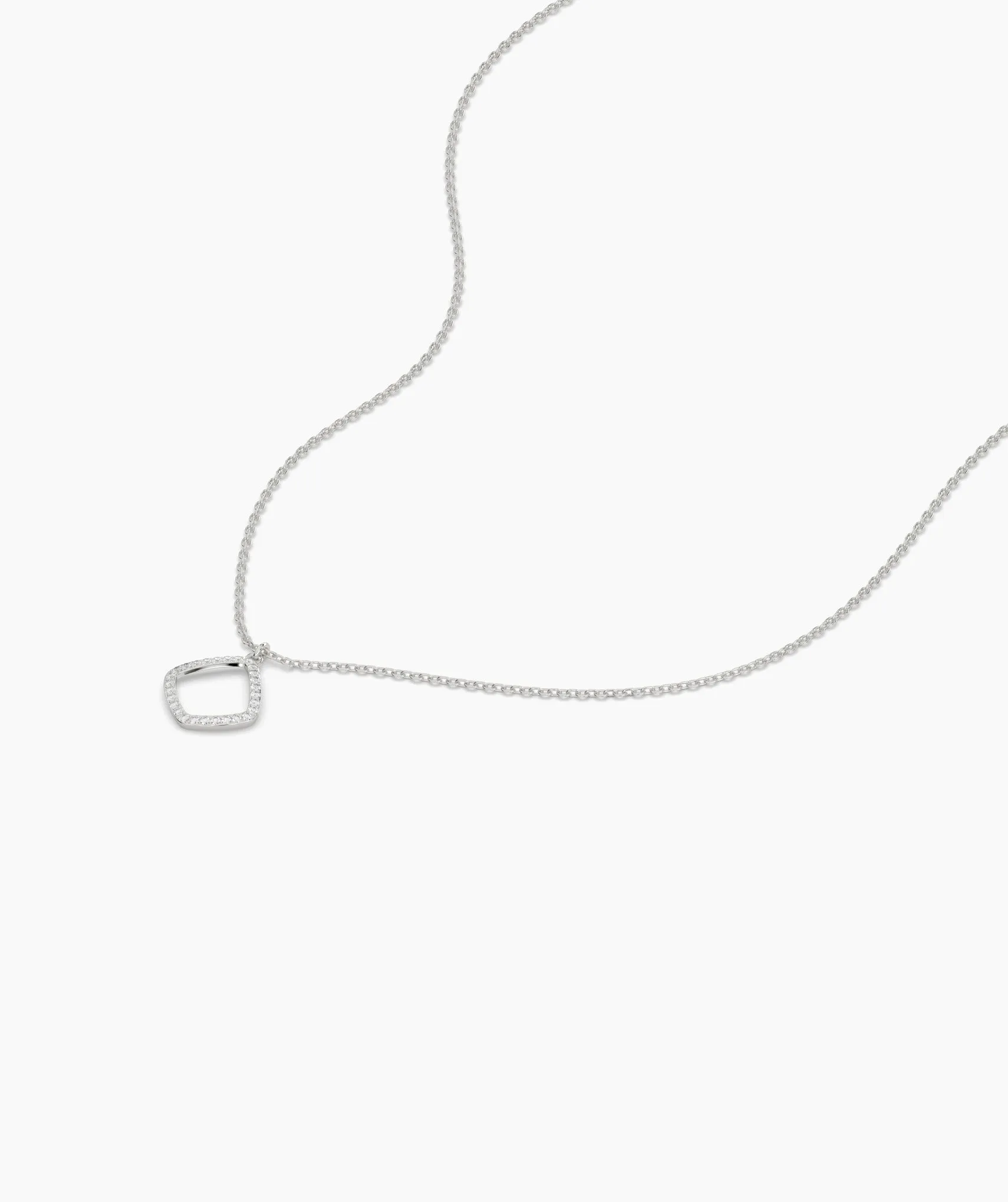 14K Gold Diamond Geometric Pendant