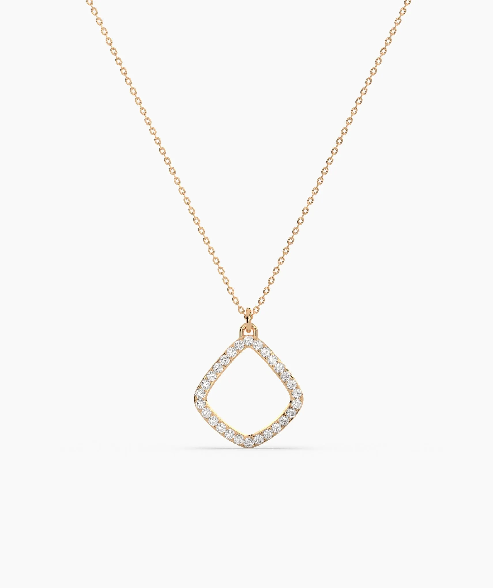 14K Gold Diamond Geometric Pendant