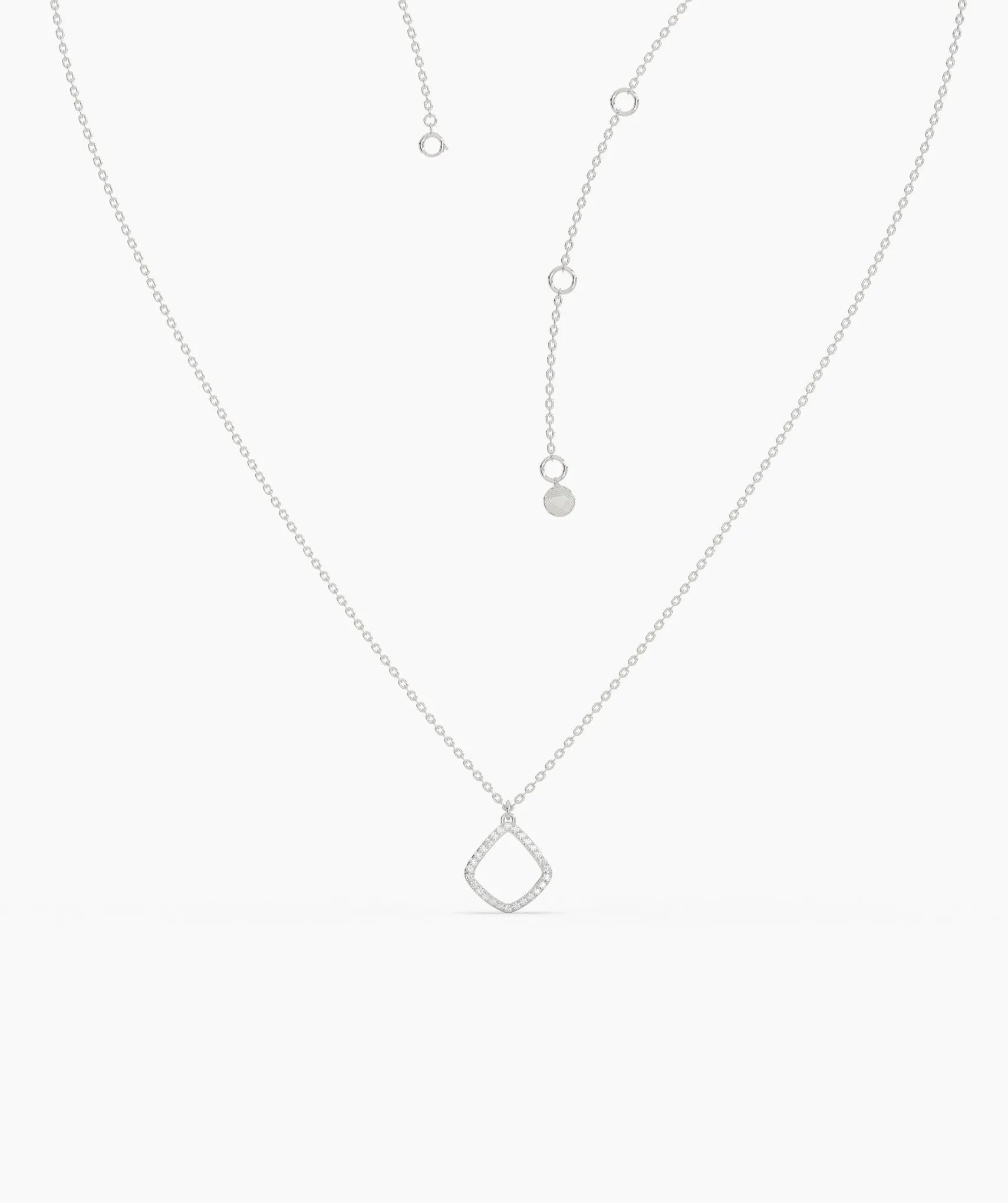 14K Gold Diamond Geometric Pendant
